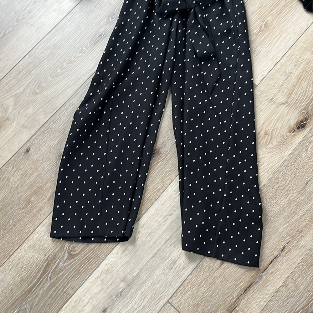 Whistles Polka Dot Jumpsuit Black & White Long Sleeve and Belted - Picture 4 of 16